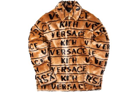 kith x versace fur coaches jacket brown